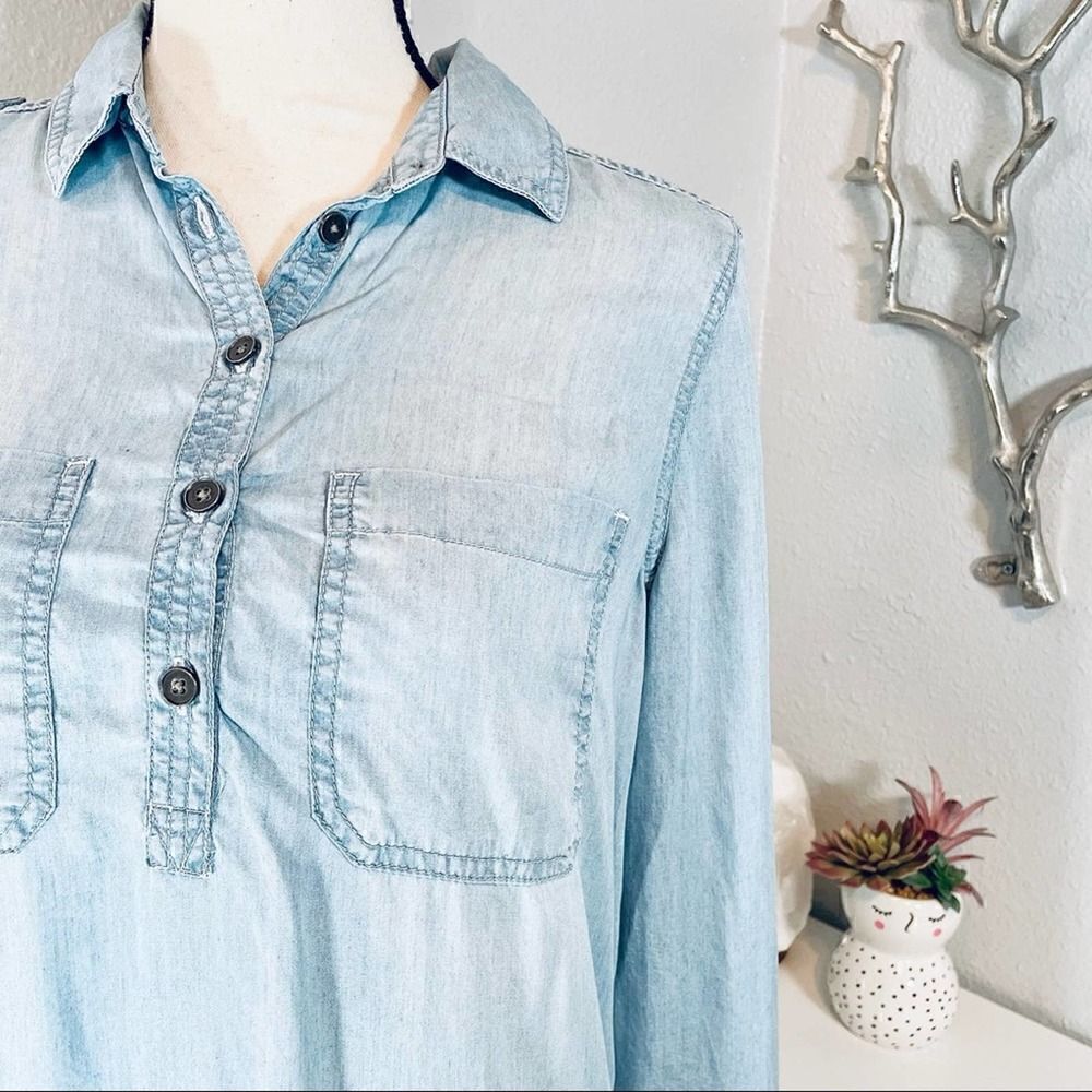 SO Shirt Dress Relaxed Denim Womens Small - Picture 3 of 13